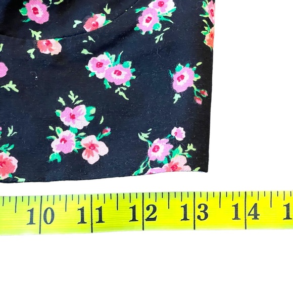 NWOT Zara Black/Pink Floral Corset Crop Top (S) - Picture 9 of 13